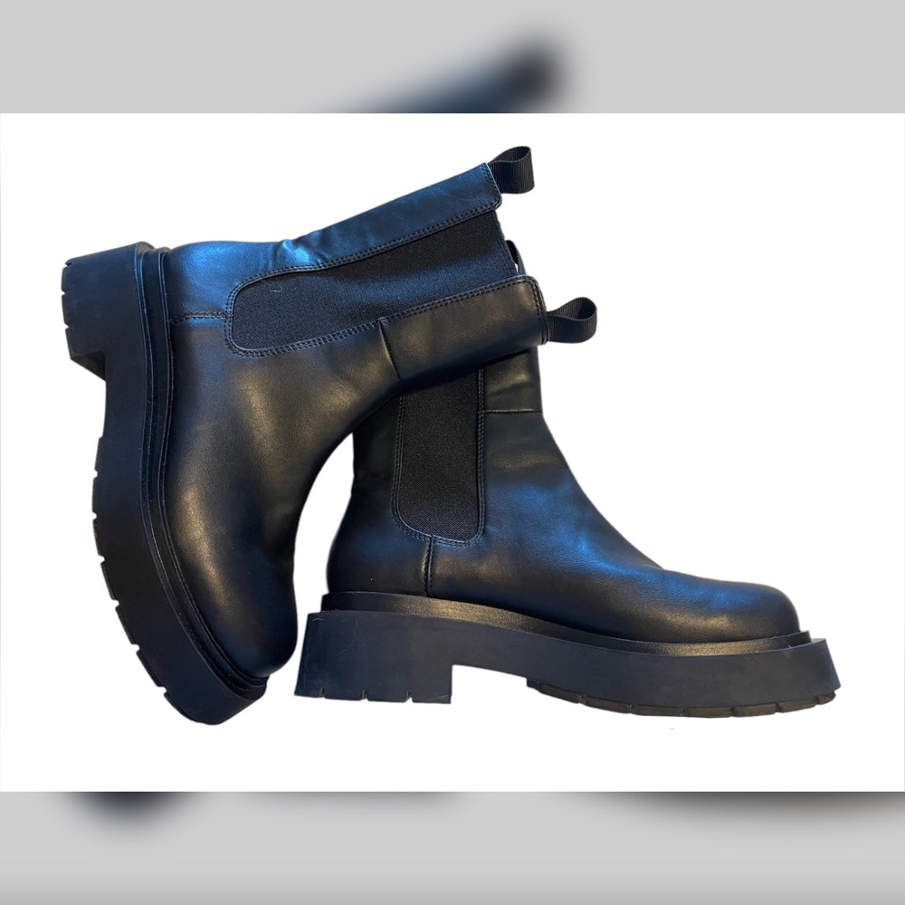 H&M Leather Lug Sole Boots